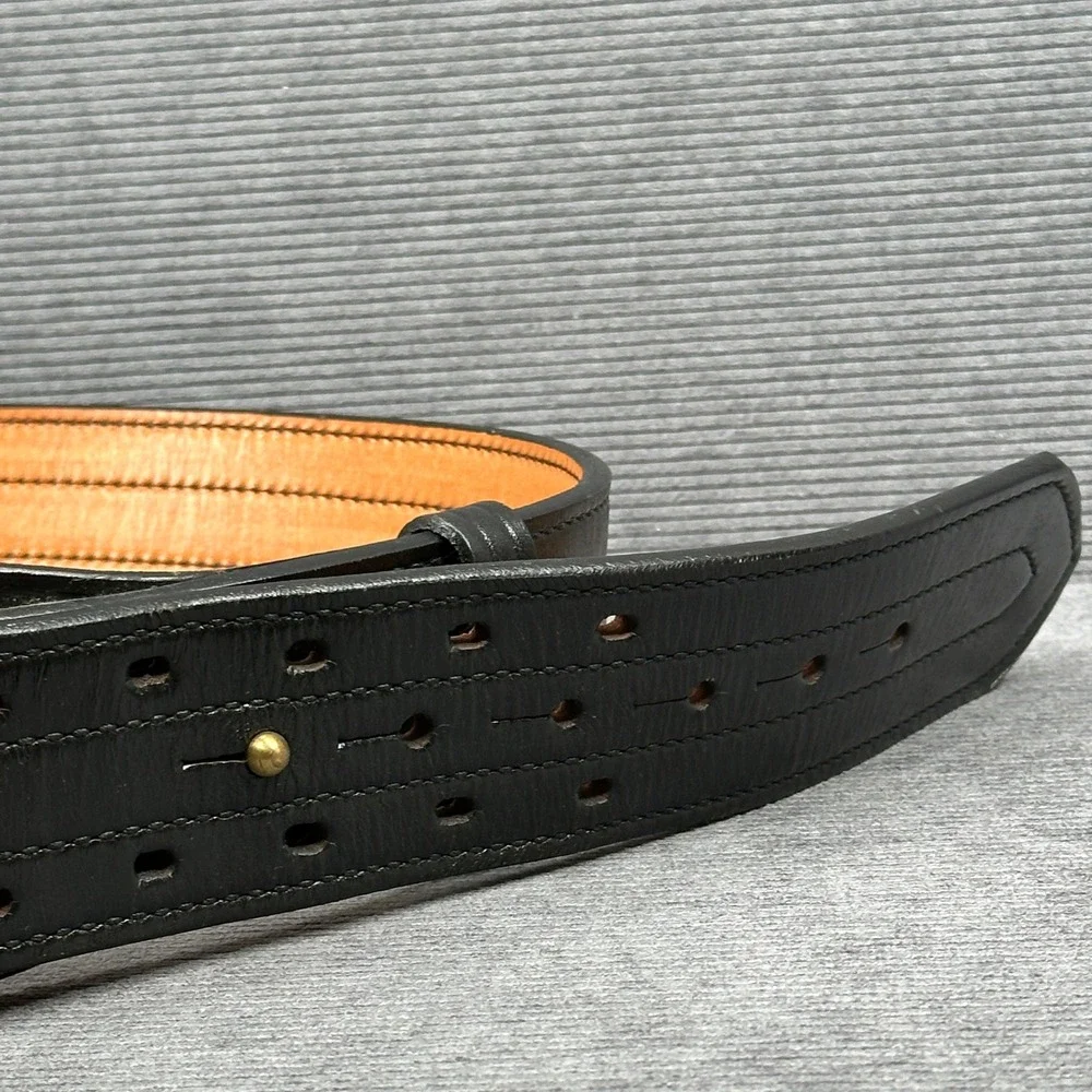 Don Hume B103 Black‎ Leather Police Duty Belt Solid Brass Buckle Size 46